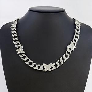 Gold Plated Moissanite S925 Butterfly Link Chain <b>Statement</b> <b>Necklace</b> Hiphop Unisex Everyday Wear - Product Image 4