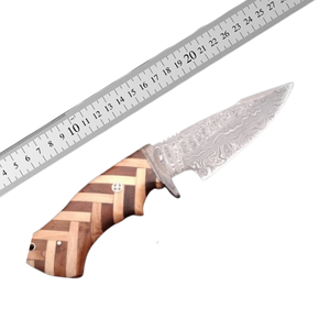 Couteau de chasse et de dépecage d'extérieur, lame en acier Damas à motifs, manche en bois, multifonctionnel, pour bushcraft et camping, couleur OEM, haute qualité - Product Image 6