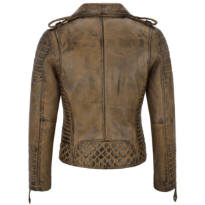 Veste de moto pour femme en cuir Napa 100% véritable, style classique, matelassée, fermetures éclair YKK, couleurs personnalisées - Product Image 5