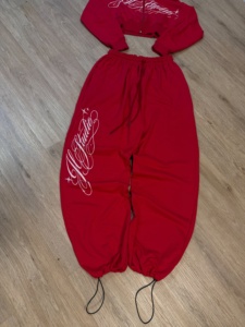 Top Selling Fleece <b>Tracksuit</b> Women Cropped Zip Hoodie And Toggle Hem Sweatpants Heavyweight <b>Y2K</b> Streetwear Set - Product Image 3
