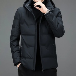 Chaqueta Acolchada Negra de Alta Calidad para Hombre, Cuello Alto, Resistente al Viento, Rellena de Plumón, con Cierre, Abrigo Casual Cálido para Invierno - Product Image 6