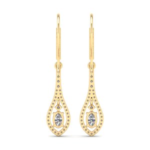 REYES - Pendientes Huggie de Diseño Clásico en Oro Amarillo de 14K y 18K con Moissanita de 1.62 Quilates, Joyería Fina de Lujo para Bodas y Fiestas para Mujer - Product Image 4