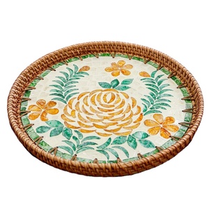 Handmade Mother of Pearl Inlay Tray Elegant Touch for <b>Home</b> <b>Decor</b> for Baptism or Bar Mitzvah - Product Image 2