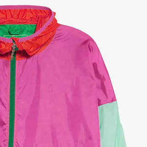 Chaqueta cortavientos para hombre, de moda, hecha a medida, de tela de nailon, con colores contrastantes, manga larga, con cierre de cremallera. - Product Image 4