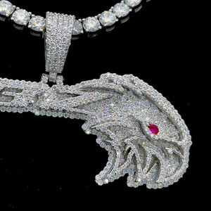 Venta al por mayor 925 plata esterlina VVS personalizado joyería fina dijes y colgantes León 3D Hombre con personalizado último Moissanite colgante - Product Image 5