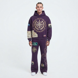 Conjunto Deportivo de Invierno para Hombre, Sudadera con Capucha, Pantalones Deportivos, Pantalones de Forro Polar Largos, Ropa Casual, Pantalones Deportivos de Pierna Ancha - Product Image 4
