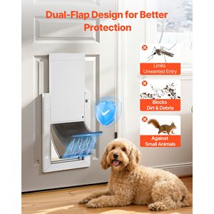 Puerta Resistente a la Intemperie para Perros Medianos, con Tres Solapas Magnéticas y Marco Metálico para Uso Interior y Exterior - Product Image 3