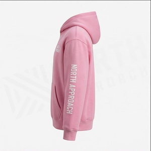 Sweat-shirt à capuche rose North Approach unisexe, coupe classique, en polaire avec poche avant, impression par transfert thermique, vêtement décontracté pour l'automne - Product Image 3