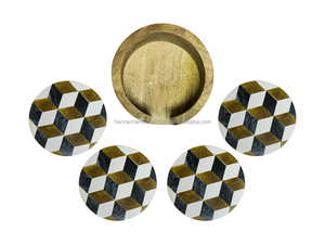 Posavasos de madera de fabricación india en venta, diseño único, artesanía, colección de artículos a precio asequible, portavasos para sofá - Product Image 4