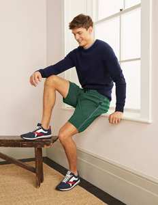 Pantalones Cortos Bermuda de Algodón Verde para Hombre con Cintura Ajustable con Cordón y Raya Lateral, Ropa Casual - Product Image 2
