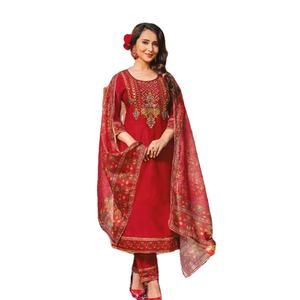 Nouvelles Kurtis en soie douce et pure, super élégantes et lourde, avec pantalon et dupatta fantaisie numérique original pour la vente en gros - Product Image 1