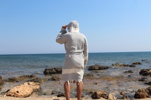 Albornoz nuevo con capucha suave turco diamante algodón estampado Peshtamal mujeres hombres Albornoz precio asequible secado rápido lavable - Product Image 3