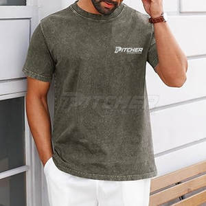 T-shirt pour homme de qualité supérieure, effet délavé, design tendance, coupe décontractée, tenue moderne et décontractée, confort optimal - Product Image 3