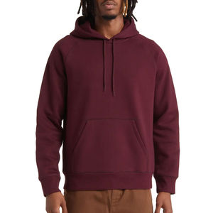 Sudaderas con Capucha para Hombre, 100% Algodón, Color Granate Sólido, Impresión de Logotipo Personalizado, Diseño Simple y Liso para Invierno, Impresión Digital - Product Image 4