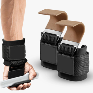 Crochets de musculation robustes avec sangles réglables pour l'entraînement avec poids et les exercices de traction, accessoires de fitness en gros, usine OEM - Product Image 1