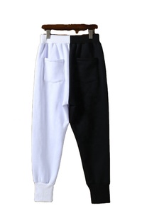 Chándal blanco y negro de dos tonos de alta calidad para hombre, ropa de calle dividida, chándales de jogging ajustados, conjuntos de 2 piezas para gimnasio - Product Image 3