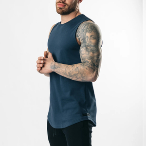 Débardeur en coton uni respirant de haute qualité pour homme, grande taille, pour entraînement, été, usage quotidien - Product Image 2