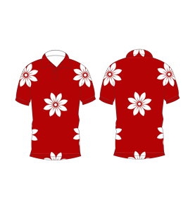 Polo à imprimé marguerite rouge, motif floral intégral, respirant, décontracté, sublimation, pour l'été - Product Image 3