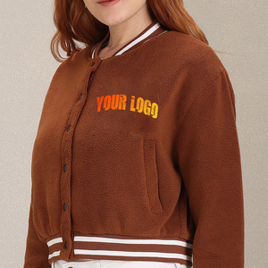 Chaqueta Varsity Corta para Mujer, Estilo Moderno, Manga Corta, Informal, en Varios Colores Personalizados, Chaqueta Varsity Abrigada de Moda - Product Image 3