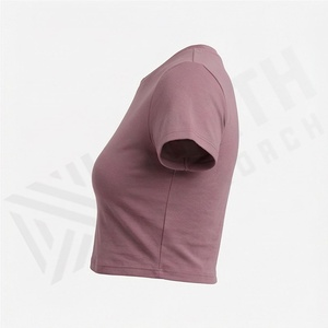 Camiseta Corta de Algodón Personalizada con Botones y Ombligo Expuesto para Mujer, Top Suave Transpirable, Ropa Deportiva, Color y Ajuste Personalizables - Product Image 3