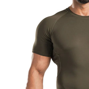 Haut de sport gris pour homme à manches longues, anti-UV, en Spandex et Polyester, séchage rapide, sans coutures, teint uni - Product Image 4