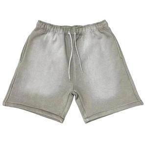 Pantalones Cortos de Felpa Francesa Personalizados para Hombre, Cintura Elástica, Transpirables, de Secado Rápido, Estampados con Efecto Desgastado por el Sol - Product Image 1
