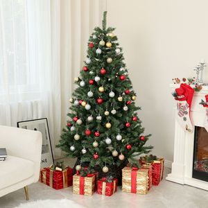 Albero di Natale Artificiale 6 Piedi con 1000 Punte di Rami, Apertura Automatica, Base in Acciaio, Decorazione Verde per Casa e Ufficio - Product Image 3