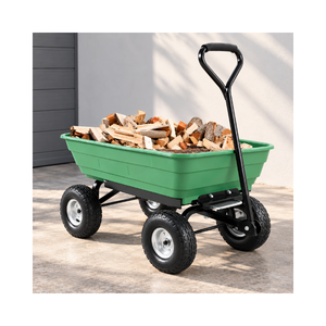 Chariot utilitaire de qualité supérieure pour jardin et ferme, chariot à benne basculante en polyéthylène de 4,0 pieds cubes, chariot de jardin robuste avec pneus pneumatiques ODGGAD010 - Product Image 1