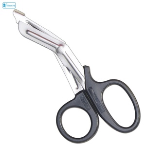Ciseaux chirurgicaux universels pour paramédicaux, en acier inoxydable noir, fonctionnement manuel, classe I, certifiés CE - Product Image 1