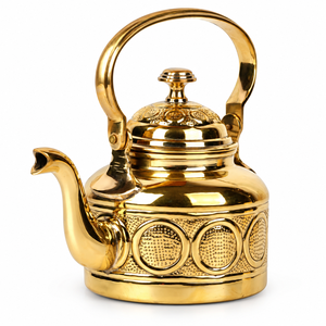 Engraved Brass Tea Kettle Artistic Stove Top <b>Teapot</b> Handcrafted Decorative Brass Water Kettle Traditional <b>Metal</b> Kitchenware - Product Image 3