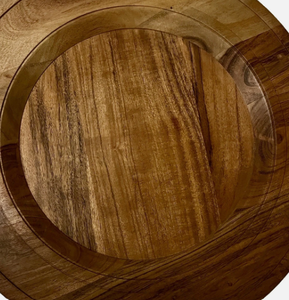 Plato Redondo de Madera para Servir, Hecho a Mano, Pulido, Diseño Minimalista, Plato Base de Madera Sólida para Vajilla de Fiesta - Product Image 5