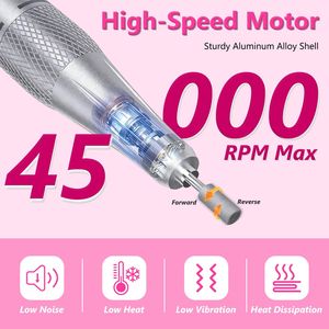 Trapano Elettrico Portatile per Unghie 45000 RPM con 11 Punte, Base e Clip da Cintura, Ricaricabile Senza Fili, Lima Professionale per Unghie - Product Image 2