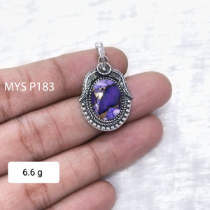 จี้เงินแท้ 925 คุณภาพสูง ดีไซน์ดอกดาเลียสีม่วง ประดับด้วยพลอยเทอร์ควอยซ์ ราคาขายส่ง จี้ห้อยคอแบบขายส่งจำนวนมาก - Product Image 2