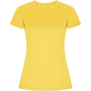 Camiseta de Manga Corta para Mujer, Cuello Redondo, Color Sólido, Corte Ajustado, Informal, de Punto, Algodón Transpirable, para Primavera/Verano, con Logotipo Personalizado - Product Image 3