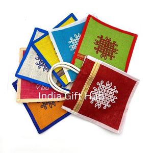 Printed Hand Bags with Zip and Handle for Men and Women Jute Bags for Lunch <b>Box</b> Jute Bags for Shopping - Product Image 3