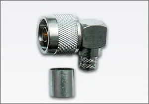 Conector de crimpado en ángulo recto N macho de 50 ohmios, conector coaxial RF de 90 grados para cable RG58 LMR195 RG142, terminal de antena inalámbrica - Product Image 2