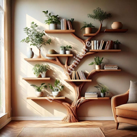 Elegancia Ramificada: Estantería de Pared Escultural Moderna y Ecológica Arboris con Diseño Colgante para Uso en Hoteles y Escuelas