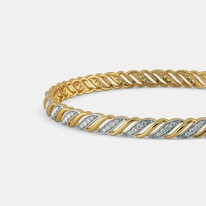 Twisted <b>Infinity</b> Round Diamond Gold Tennis <b>Bracelet</b> - Product Image 3