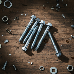 Tornillo PDC de Acero al Carbono de Alta Resistencia Clase 4, Métrico-Inch, Punta Afilada, Cabeza Hexagonal Externa, Rosca para Madera, HRC22-32, Zincado - Product Image 1