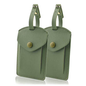 Etiqueta de equipaje personalizada al por mayor de cuero PU portátil para bodas, maletas, viajes, etiquetas de equipaje, etiquetas colgantes - Product Image 1