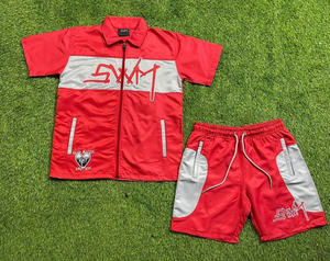 Conjunto Corto de Invierno con Cremallera y Parches Reflectantes con Logotipo Personalizado OEM, Chaqueta Cortavientos Unisex para Hombre, Pantalones Cortos Deportivos de Nailon Transpirables con Capucha - Product Image 4