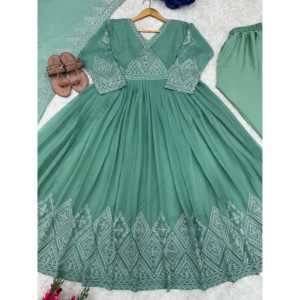 Robes de soirée élégantes, magnifiques robes de fête avec dupatta et pallu - Product Image 4