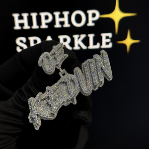 <b>Custom</b> <b>Name</b> Pendant Graffiti Style VVS Moissanite Iced Out Letter Bail Hip Hop Gold Plated Silver <b>Necklace</b> Charm Jewelry - Product Image 3