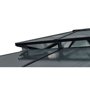 Gazebo de madera de techo rígido de 10 'X 13', dosel de policarbonato para exteriores con doble techo, cortinas de privacidad con marco de madera maciza, mosquiteras - Product Image 1