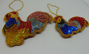 ของตกแต่งต้นคริสต์มาสรูปไก่สวยงาม ขายดี คอลเลคชั่นล่าสุดจากอินเดีย งานปักประณีต - Product Image 3