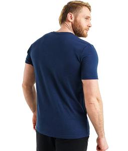 T-shirt noir à col rond et manches courtes pour homme, coupe classique, tricoté, décontracté, respirant, couleur unie, 100 % coton, color block, 320 g - Product Image 5