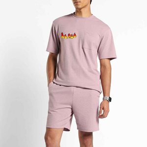 Conjunto Deportivo de Verano para Hombre, Personalizable, de Dos Piezas, Camiseta de Manga Corta y Pantalones Cortos de Algodón, Unisex, Tendencia Actual - Product Image 3