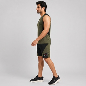Conjunto de pantalones cortos sin mangas para hombre, conjunto deportivo ligero de dos piezas, ropa deportiva informal de tela transpirable para entrenamiento en el gimnasio y verano - Product Image 3