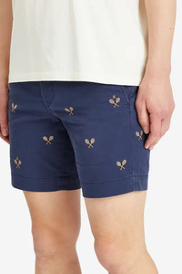 Shorts Bermuda Homme Bleu Imprimé Tennis Décontracté Coupe Été avec Poches et Fermeture Boutonnée pour Tenue Décontractée – Vente en Gros - Product Image 3
