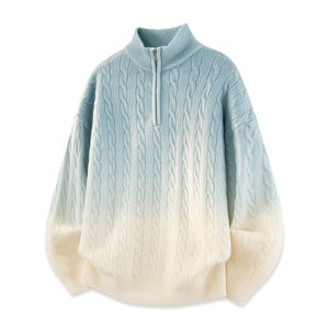 AMERICAN TRENCH CLOTHING Suéter de punto para hombre, cuello redondo, manga larga, jersey grueso con patrón sólido, poliéster/algodón, antiencogimiento - Product Image 1